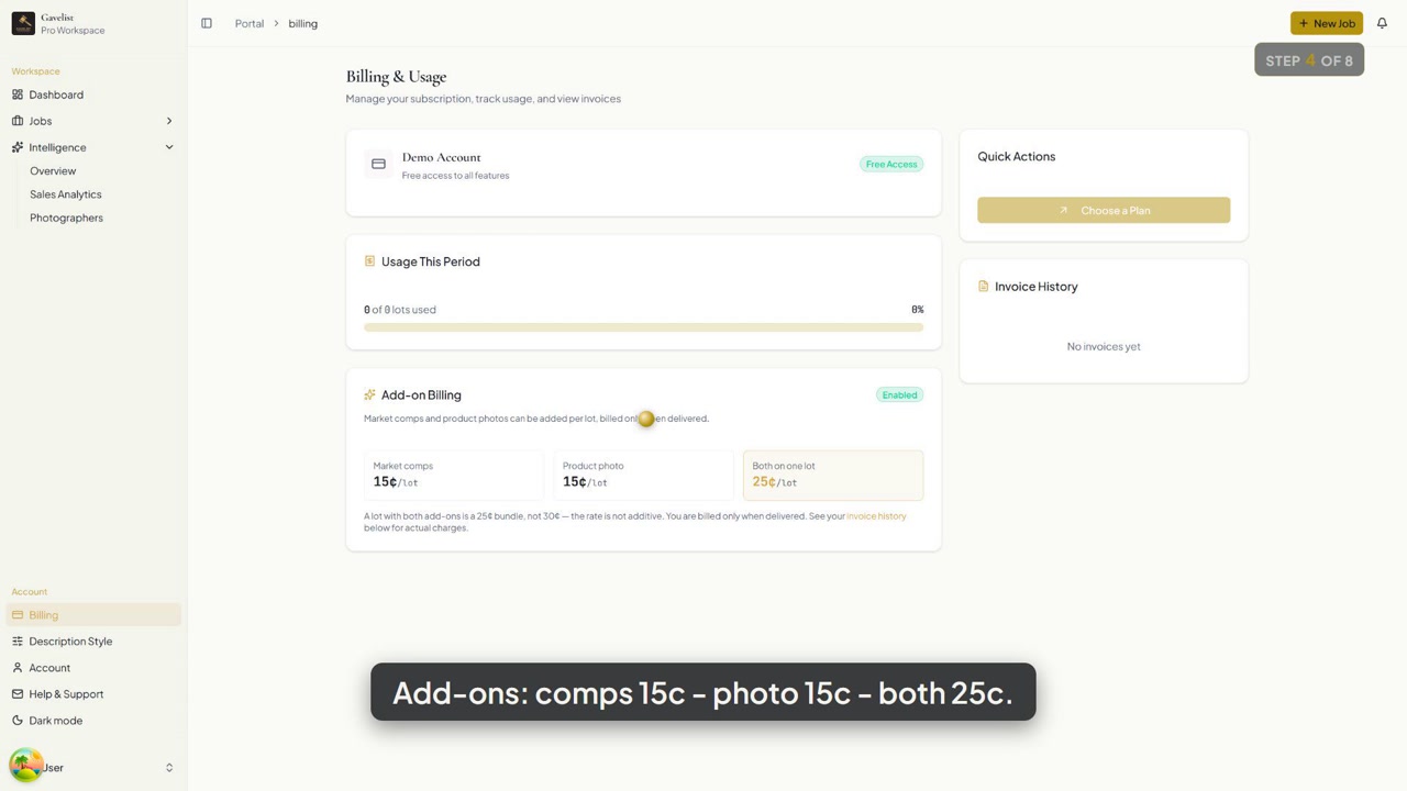 What AI Auction Cataloging Costs — Plans, Usage & Billing Tutorial