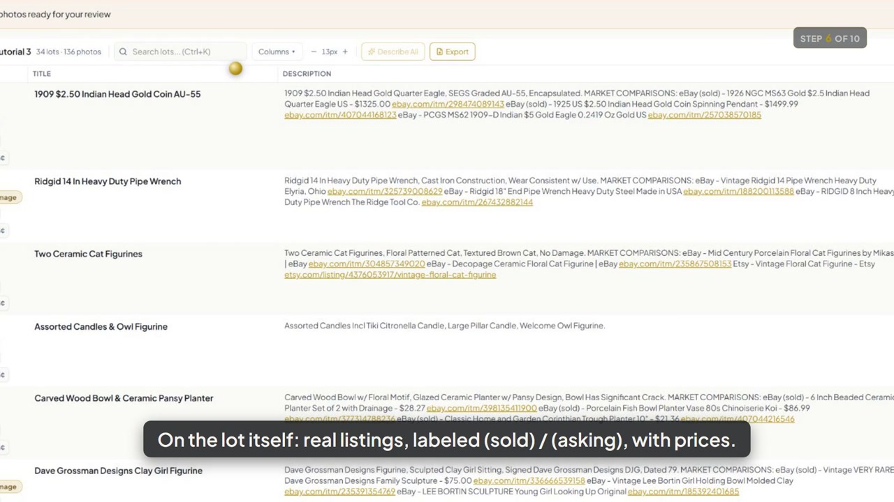 AI Value Estimates & Market Comps for Auction Lots — Tutorial