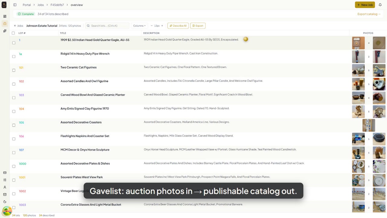 The Gavelist Workflow — Photos to Published Catalog